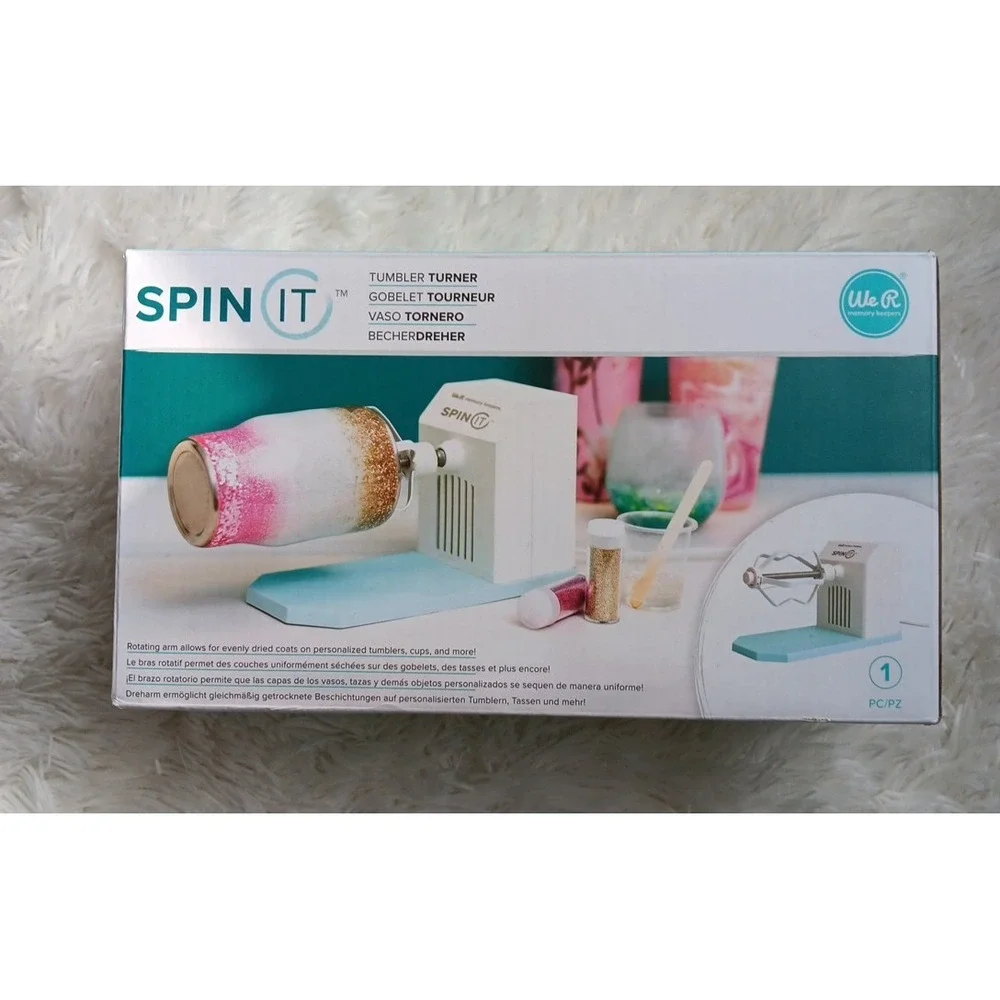 Spin It Motorized Rotary Drying‎ Tool Cups Resin Finish We R Memory Keepers New